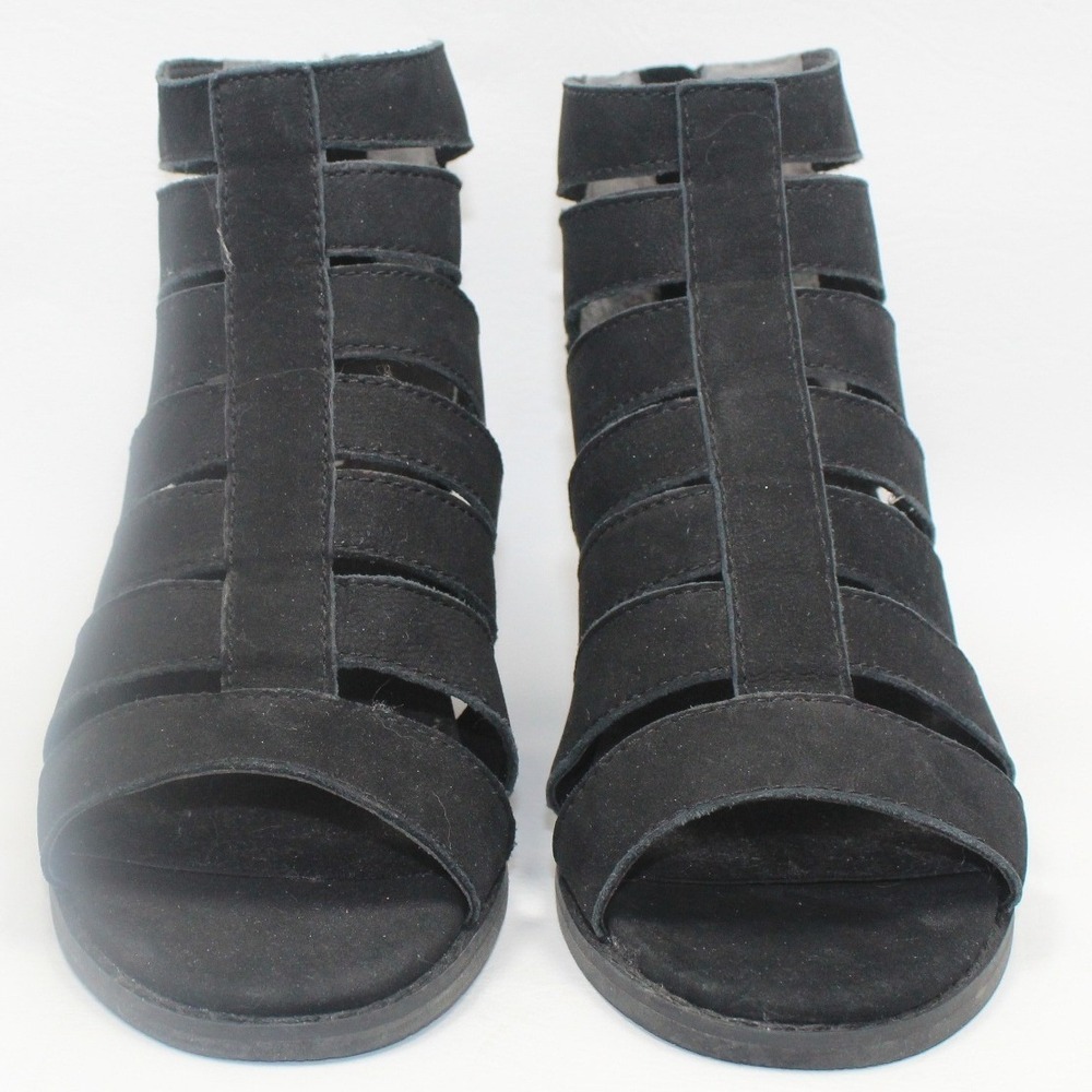 Vionic Harlow Black Suede Caged Gladiator Block Heel Sandals 382HARLOW Womens 6‎